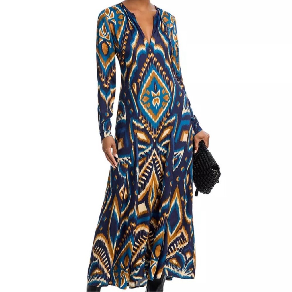 Farm Rio Pineapple Blue Maxi Dress